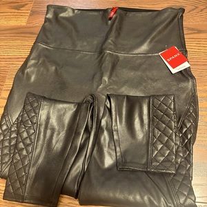 Spanx Quilted Faux Leather leggings